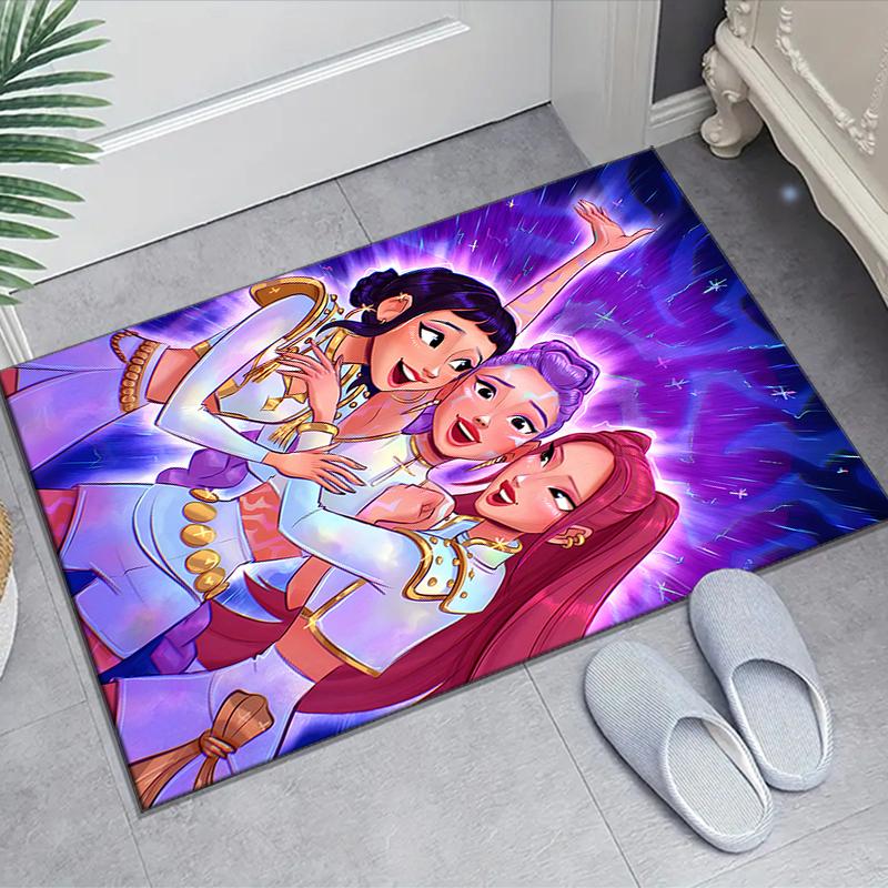 1pc KPop Demon Hunters8 Design Area Rug - Non-Slip, Soft & Cozy Floor Mat for Living Room, Bedroom, Office - Indoor/Outdoor Decorative Carpet