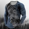 Vintage Men's Long Sleeve T-Shirt Print Tees Animal Eagle Pattern Sweatshirt T-Shirts For Men Clothing Casual Oversized Tops 5xl