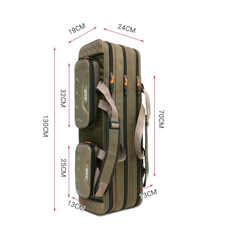 Hard Steel Fishing Rod bag Adjustable 2 3 4 Layer Tier Oxford Gear case with reel line Carrier for Travel Outdoor Organizer260319