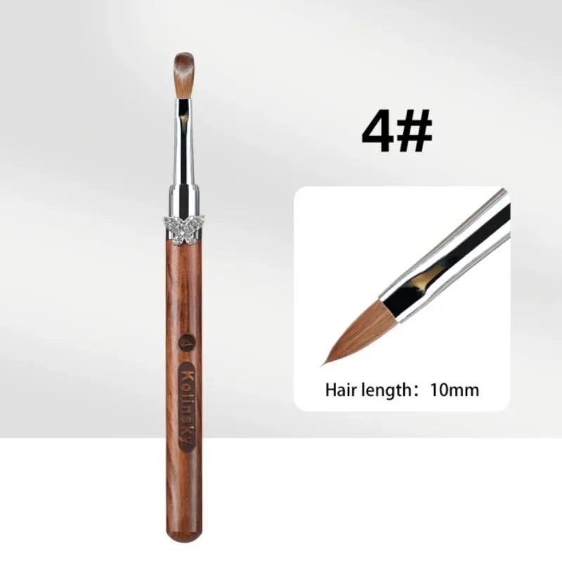 

100% Pure Kolinsky Acrylic Brush UV Gel Carving Nail Brush Sandalwool Handle Zircon Butterfly Manicuring Nail Tool nail supplies