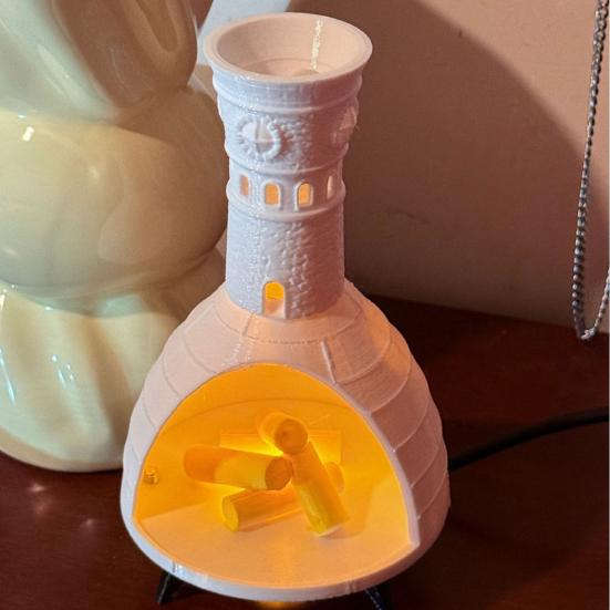 LED Miniature Fireplace Light Luminous Tabletop Fireplace Figurine Desktop Night Light Ornament for Home Holiday Decor