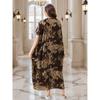 Leopard Print Bronzing Beach Blouse Lapel Turkish Robe High Luxury Dubai Robe Elegant Kaftan