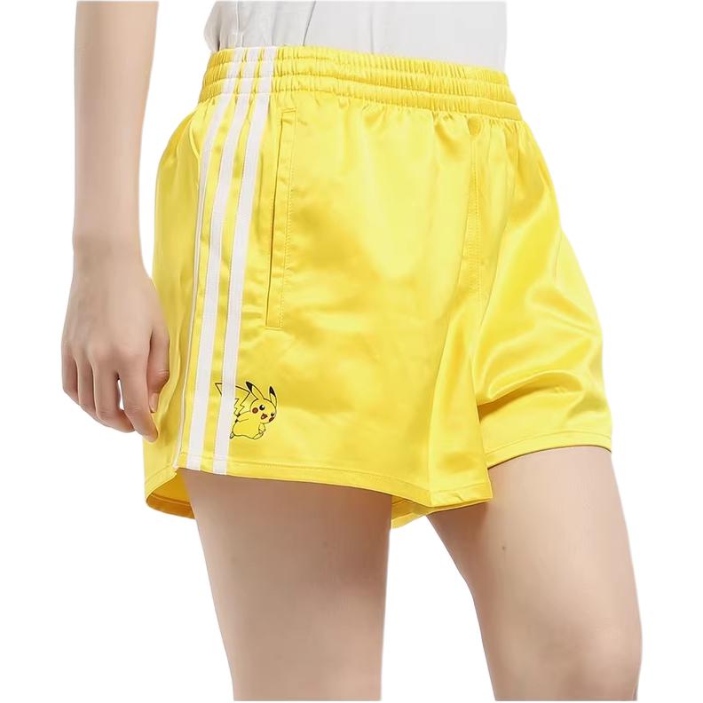 adidas Neo X Pokémon Kollaboration Lässige Einfarbige Sportshorts Damen Shorts Gelb FM0327