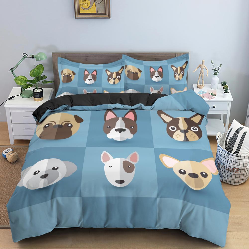 Dachshund Dog Bedding Set Cute Colorful Puppy Duvet Cover Cartoon Bed Cover Pet Dog King Queen Full 2/3PCS Polyester Quilt Cover