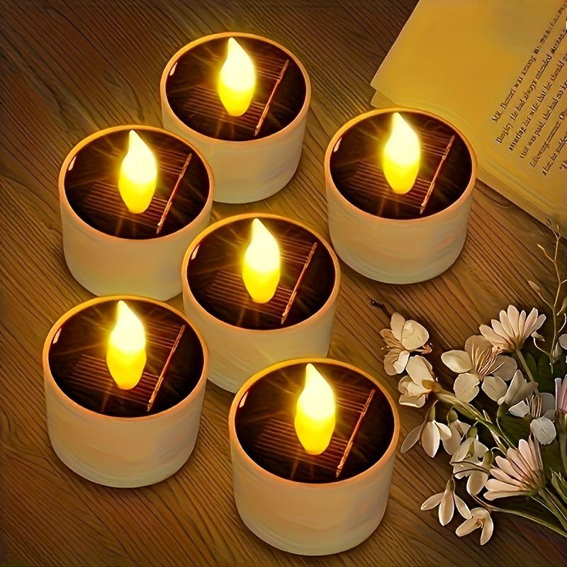 Solar Lights LED Candle Flameless Lamp Waterproof Solar Tea Light Rechargeable Garden Candle Lights for Party Home Decor