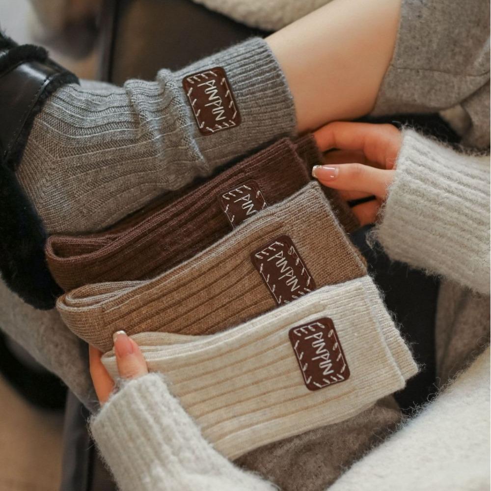

Keep Warm Snow Boot Socks Middle Tube Knitted Socks Fashion Mid-Tube Socks хакі