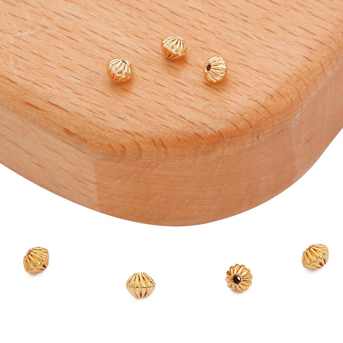 

10шт медные бусины DIY ювелирных изделий принадлежности компоненты аксессуары 4mm 10pcs золотой