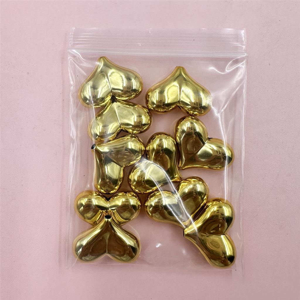 Home Partyzubehör Distanzperlen 22*16mm Bunt DIY 10 STK Acryl Herzform Groß Handgefertigt Zubehör für Schmuckherstellung Lose