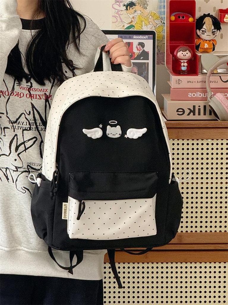 Schoolbag Japanese cute angel cat small backpack vitality sweet sister holiday travel shop gentle healing backpack