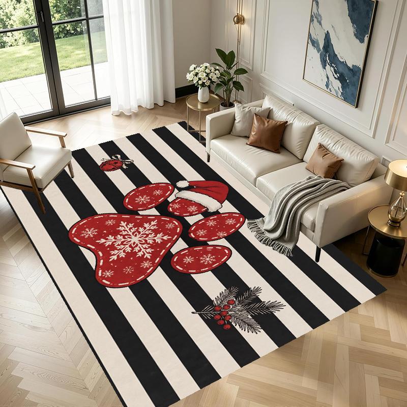 Christmas Pattern Square Area Rug Comfort Indoor Floor Carpet For Home Holiday Gift