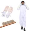 Bonheur and Wasp Repellent Protective Set with Brush Gloves and Removable Face Net Bee, Wasp, Suit, 3-Piece (XL)