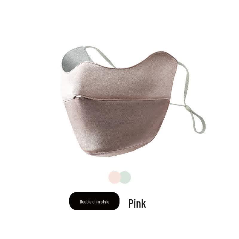 Muqingqing Cat Ear Sun Protection Mulberry Silk Balaclava