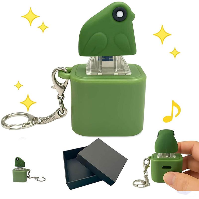 Noise Producing Material Frog Voice Button Keychain Glowing Fun Parody Venting Decompression Artifact Bag Pendant Creative Press зелёный