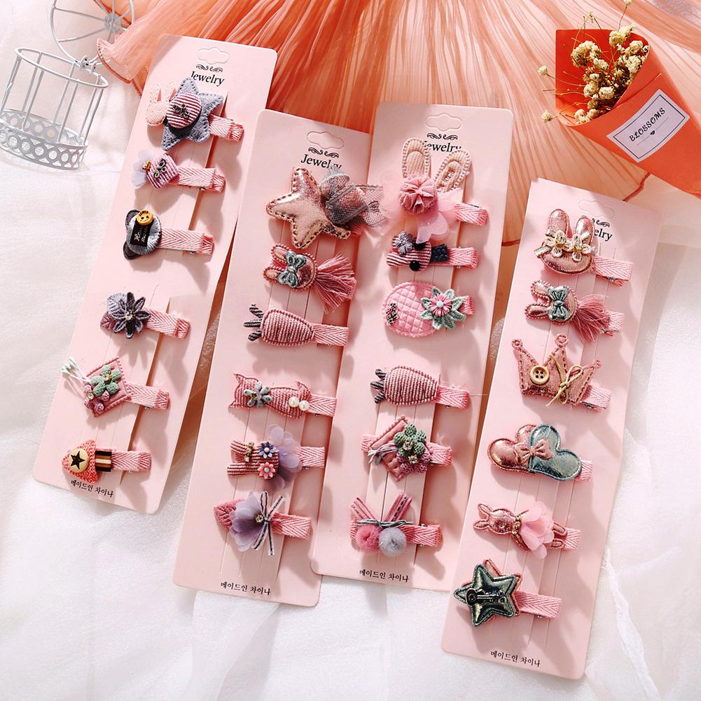 6 Piece Set Of Cute Cartoon Children'S Hairpins For Little Girls Decorated With  Hair Accessories