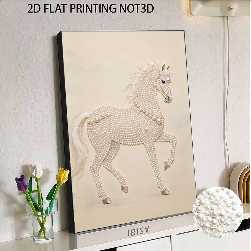 5D DIY Pearl Diamond Painting Kit Majestic Horse Full Drill Embroidery Mosaic Art Home Wall Decor Gift