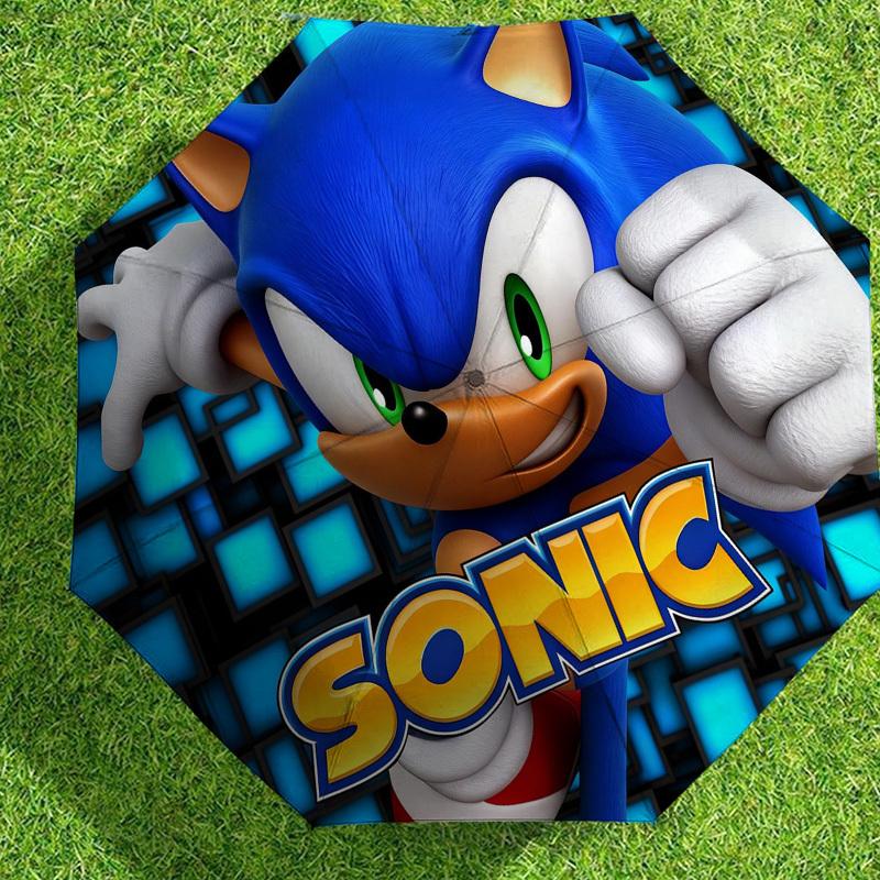 1pc Sonic The Hedgehog Automatic Folding Umbrella, Heavy Duty 8 Rib Iron Frame,  Suitable for Travel, Daily Use, Birthday, Decor Gift m0104055