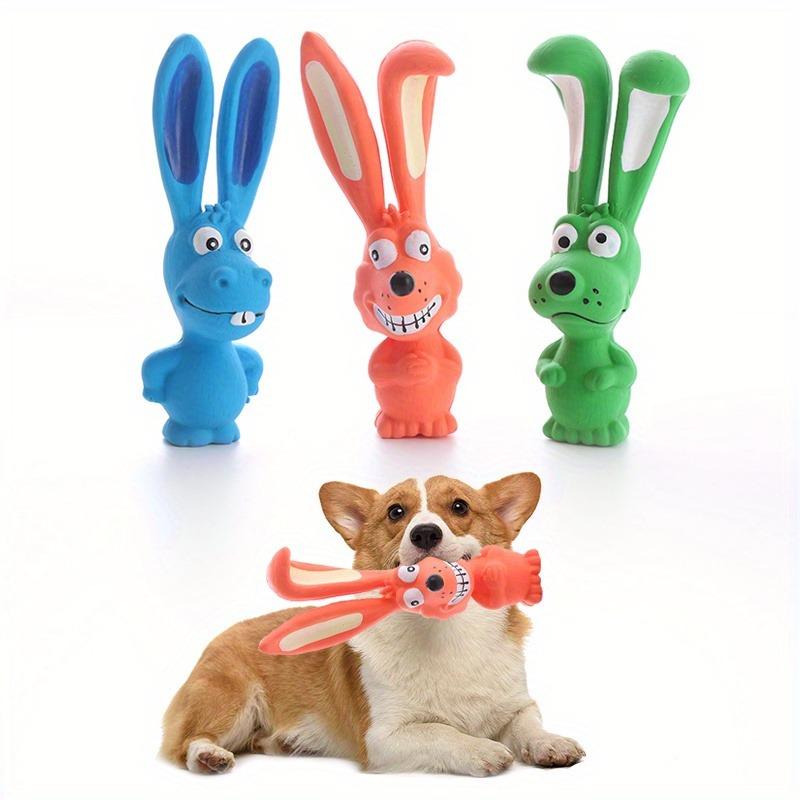 Giocattolo da Masticare Cane Cartone Animato Squeaky - Lattice Resistente, Occhi/Orecchie Espressivi, Senza Batterie, Interattivo per Tutte le Razze