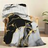 Black Marble Design Blanket Soft Throw Blanket for Home Bedroom Bed Sofa Picnic Travel Office Rest Cover Blanket Gift