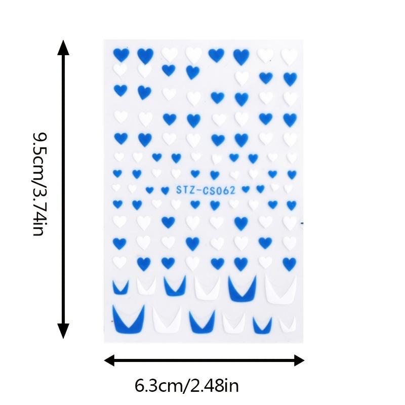 6pcs Versatile Glitter V-shaped French Skirt Fluttering Milk Nail Stickers Nail Art Adhesive Backing Decorations