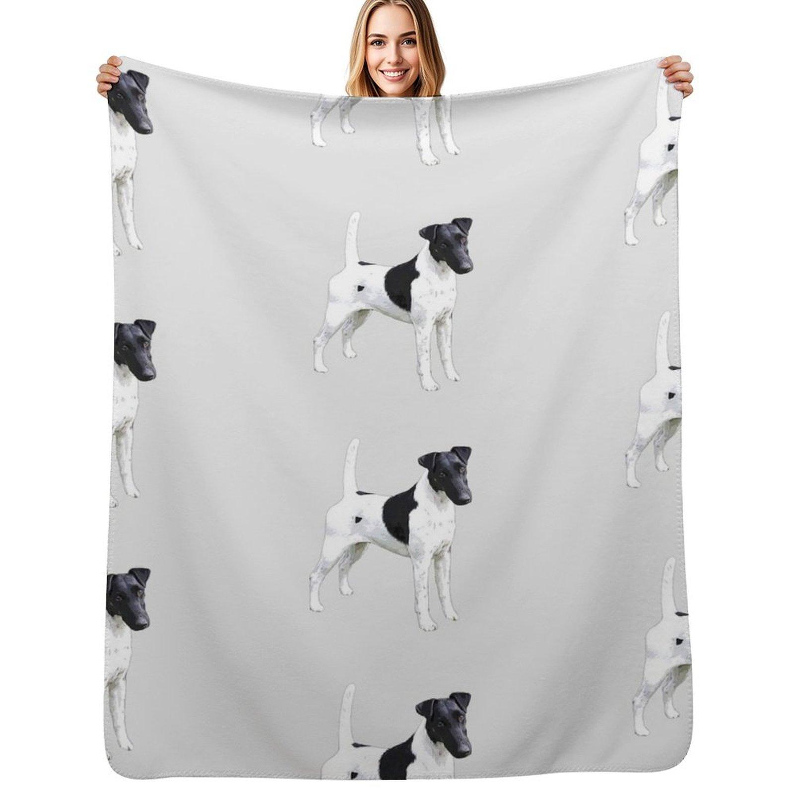 Fox Terrier Smooth Throw Blanket Machine Washable Soft Warm Blanket Size: 75*100cm, Weight: 230 GSM