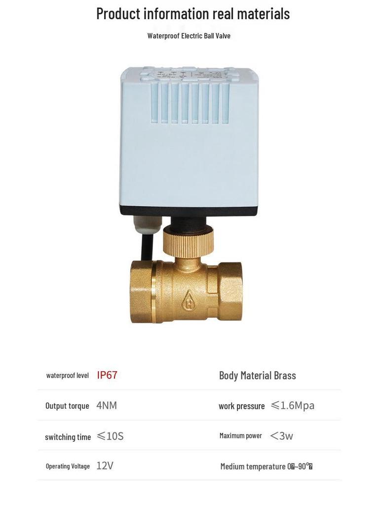 Waterproof Pure Copper Electric Two-Way Valve for Outdoor HVAC Systems
