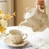 Punkt Muster Keramik Kaffeetassen Nachmittagstee Tasse Untertasse Set Teekanne Blume Teekanne Wasserkocher Dessertteller Frühstückstasse Wasserbecher