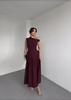 Summer Asymmetrical Neck Short Sleeve Dress with Ruched Design for Women