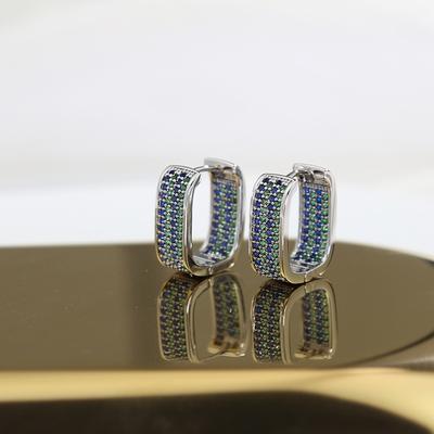 Luyi Jewelry Wholesale Light Luxury Geometric Simple Earrings Women'S Micro-Inlaid Zirconium European And American Unique Design Ear Buckle