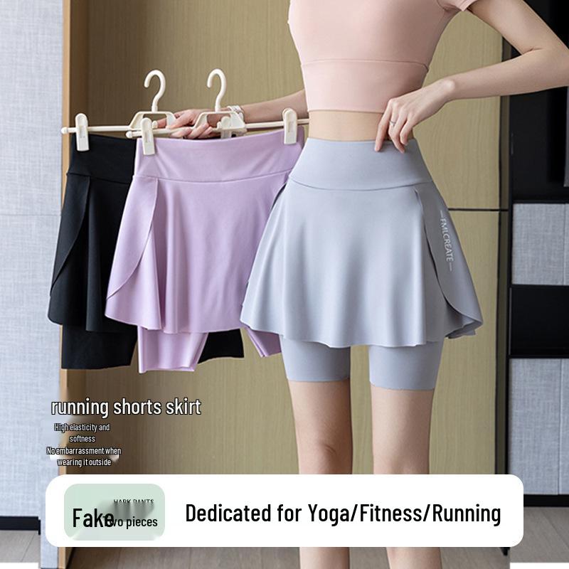 Falda de Yoga Barbie con Pantalones Cortos Deportivos Integrados para Ciclismo y Tenis