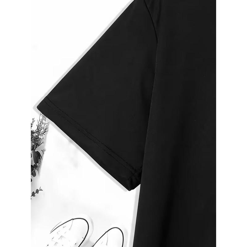 Tailles européennes T-shirt à manches courtes Mode Homme | Design Croix avec Ailes, Col rond décontracté, Tissu légèrement extensible, Saison d'été