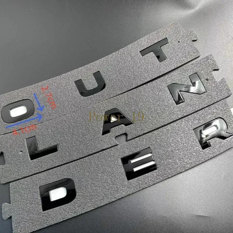 For Outlander 2026 2025 - 2007 Car head  Letter 3d Sticker Abs Chrome Glossy Black Silver Styling Auto part Accessories 9pcs