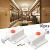10pcs Plastic Cabinet Push Button Spring Load Automatic Door Bolt Latches Lock for Multiple Cabinet Door Locking Needs