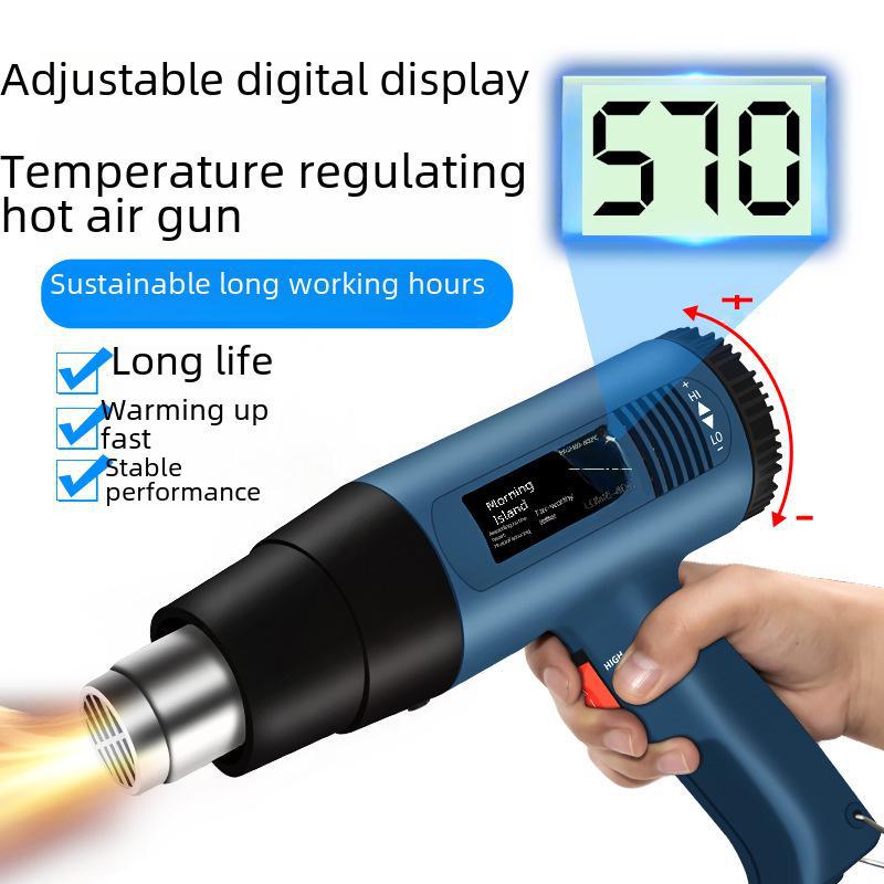 

«2000 Вт цифровой термофен с контролем температуры для упаковки в пленку и термоусадочную пленку» Chinese standard three plug, 866C