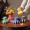 Modern Minimalist Striped Ceramic Vase - Unique Vintage Painted Design for Flower Arrangement, High-end Home Decor