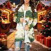 Damen Casual Weihnachtsdruck Langarm Strickjacke Pullover Mantel für Herbst Winter