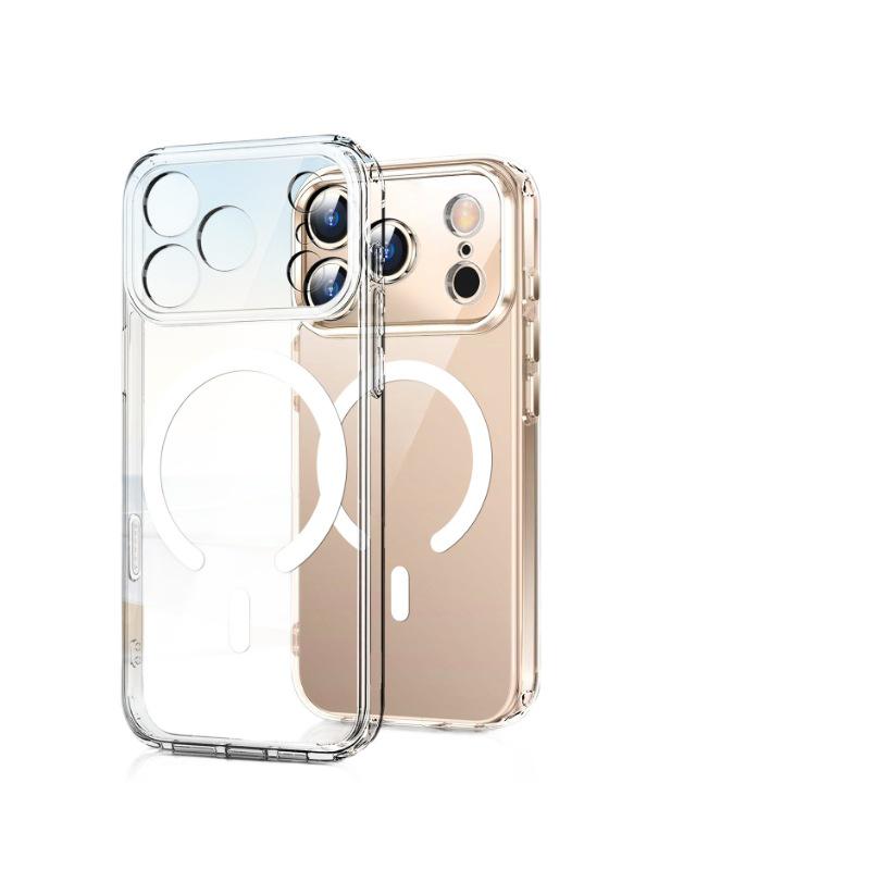 Magnetic Transparent Case for iPhone 17 Pro Max, Apple 16, 15, Full Coverage; Compatible with 13 Mini