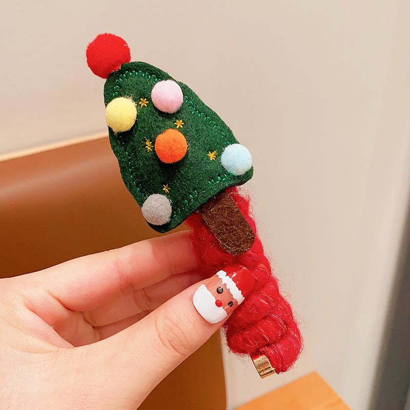 1/2PCS Christmas Themed Elastic Hair Ties for Women Spiral Design with Snowflake And Candy Cane Charms Colorful Holiday Gift