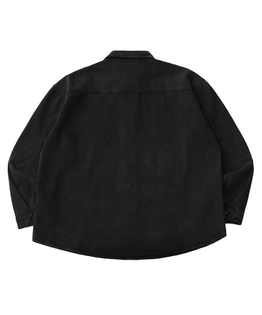 GOLDEN SUNSHINE Washed Denim Over Shirts_Black