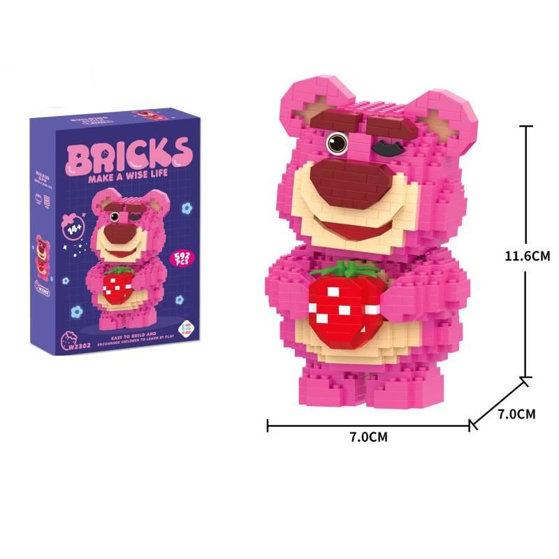 Erdbeerbär Mikroblock Diamantsteine