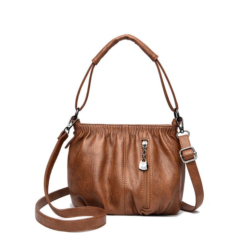 Women's Bag New Splicing Bucket Bag Shoulder Messenger Bag Practical Mother-in-law Bag Tide