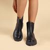 Fashion New Black Versatile Womens Boots with Mid Heel Short Tube Sleeve Waterproof and Non Slip 2024 Winter Outdoor PU Fashion Boots