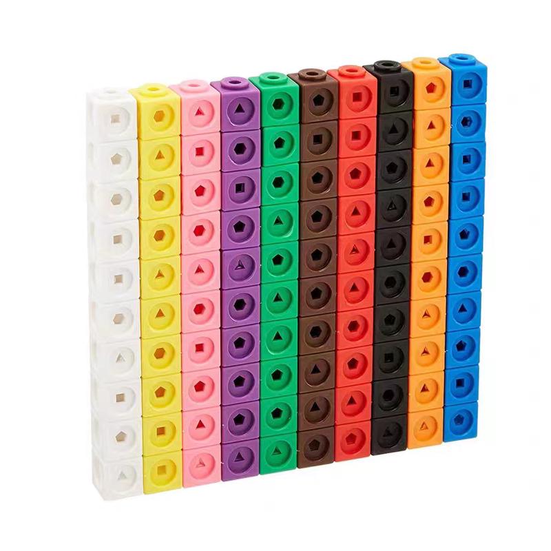 100Pcs Linking Cubes Maths Montessori Educational Toys Classroom Supplies Teaching Kids Learning Items Kinder Spielzeuge