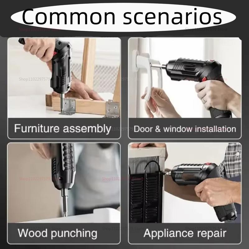 47-teiliges Elektroschraubendreher-Set 3,6 V Akku-Elektrowerkzeug mit 1800-mAh-Akku Tragbares Haushaltswartungs-Reparaturset