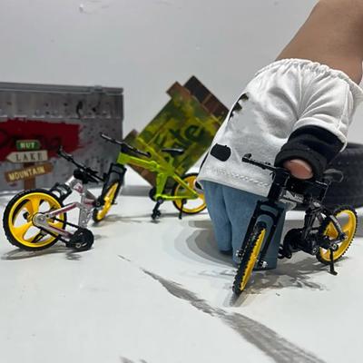 Modelo de bicicleta de montaña de descenso plegable, ruedas giratorias, Mini bicicleta de dedo, juguete educativo, decoración de escritorio, regalo para niños y niñas