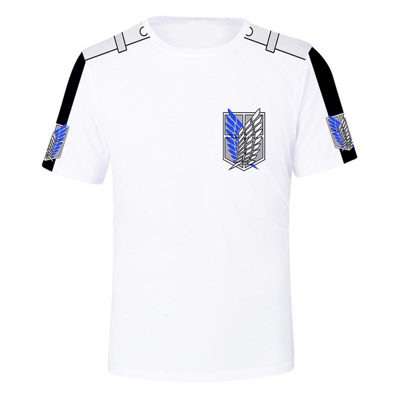 Scione Мужчины Женщины Топ Аниме Рубашка Атакующая Атака Гигант 3D Печатный Футболка с короткими рукавами XXS белый 1287₽