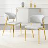 Set of 2 Modern Dining Chairs with Metal Frame, Upholstered Seat and Backrest – Sturdy