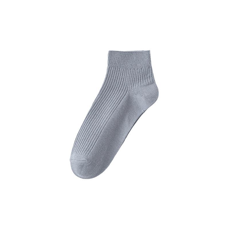 5 Pairs Women's Socks Spring Summer Pure Cotton Short Socks Solid Color Double Needle Style Fine Combing Cotton Middle Tube Socks