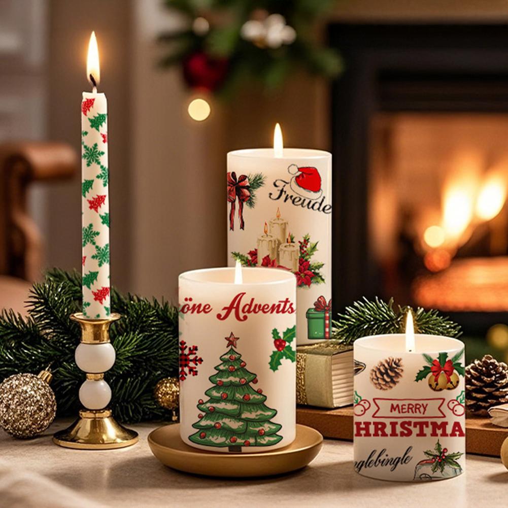 1PC Christmas Sticker for Candle Window Holiday Party Home Decoration