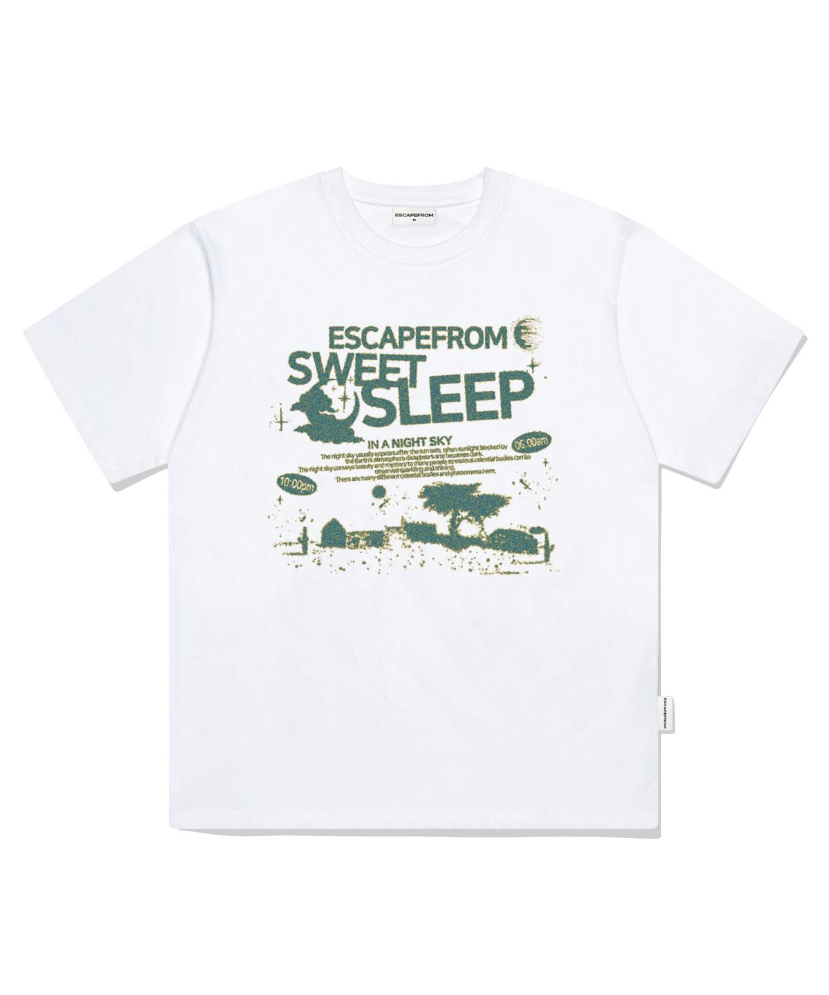 Escape From Sweet Sleep Print Oversized Short Sleeve T-Shirt White L