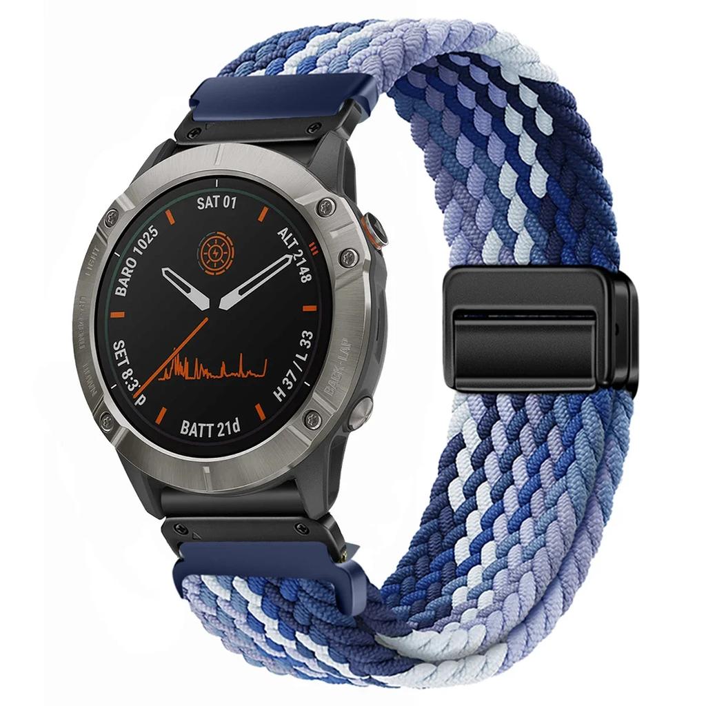 22 26mm Elastic Quick Fit Nylon Strap Enduro2 Wristband For Garmin Fenix5 5XPlus 6 6XPro 7 7XPro 8 Bracelet Tactix7Pro WatchBand